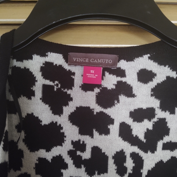 Vince Camuto Long-Sleeve Cheetah Print Open-Front Cardigan - Picture 3 of 4